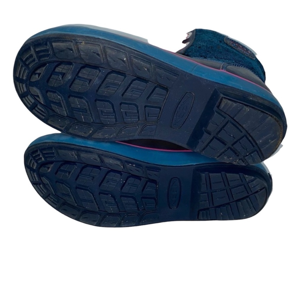 KEEN Elsa Waterproof Navy Blue & Pink Kids Sherpa Lined Rubber Winter Boot Sz 1 - Picture 4 of 8